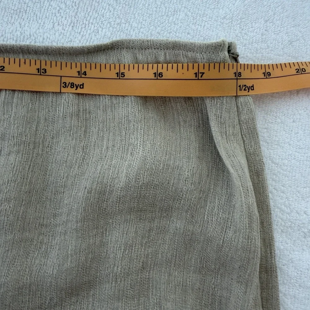 Eileen Fisher Linen Cotton Pants Large Beige Cream Coastal Lagenlook Beach